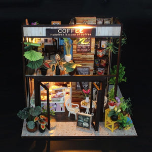 DIY Dollhouse Kit: Wooden Coffee Shop - Karma's Peaces